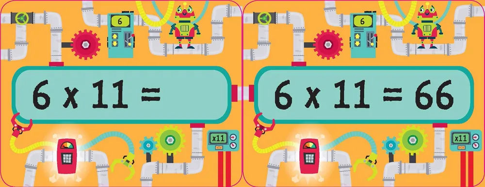 Times tables flash cards